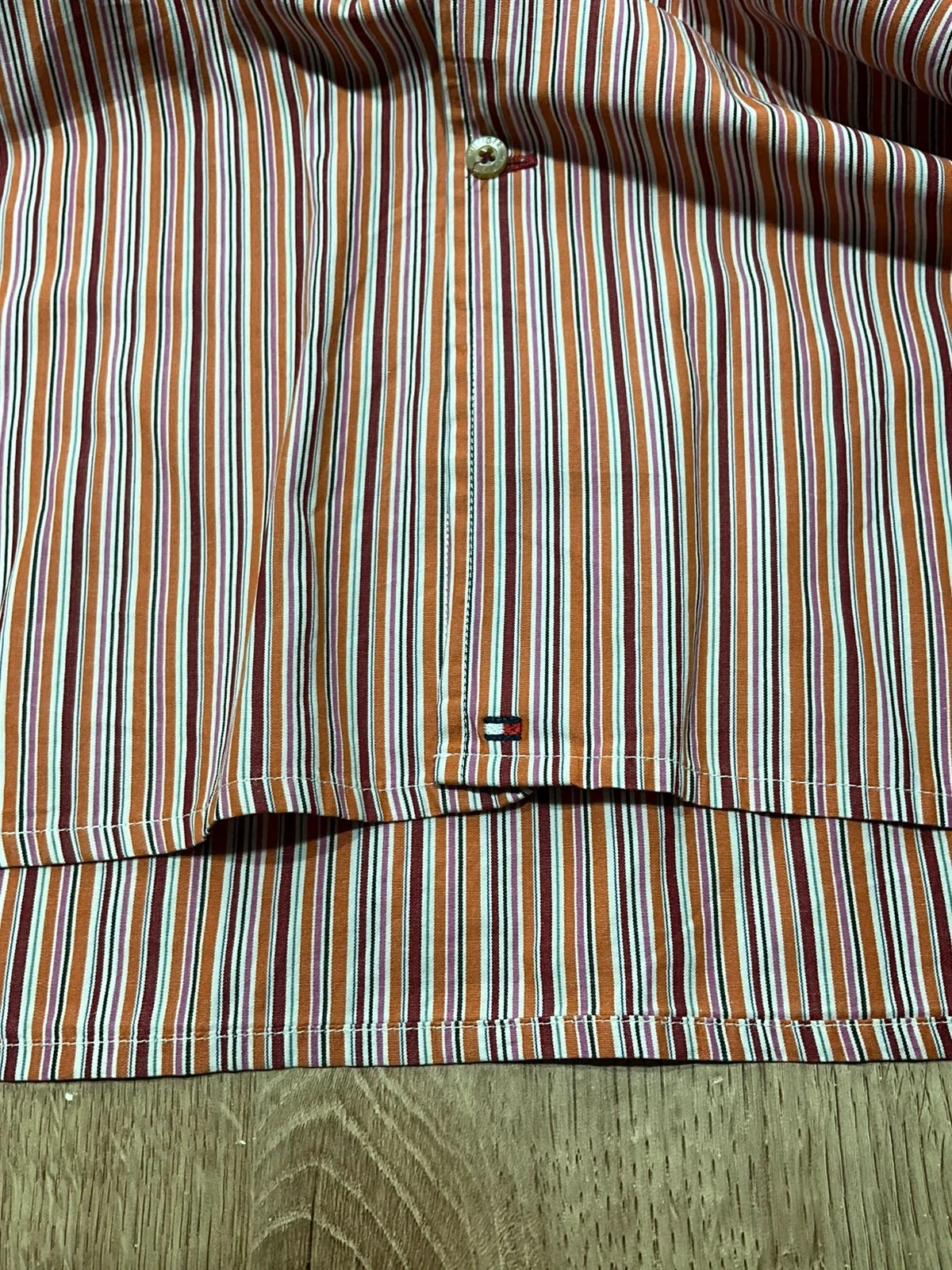 Chemise Tommy Hilfiger Manches Longues L Vintage 100% Coton Rayée Multicolore – photo 6